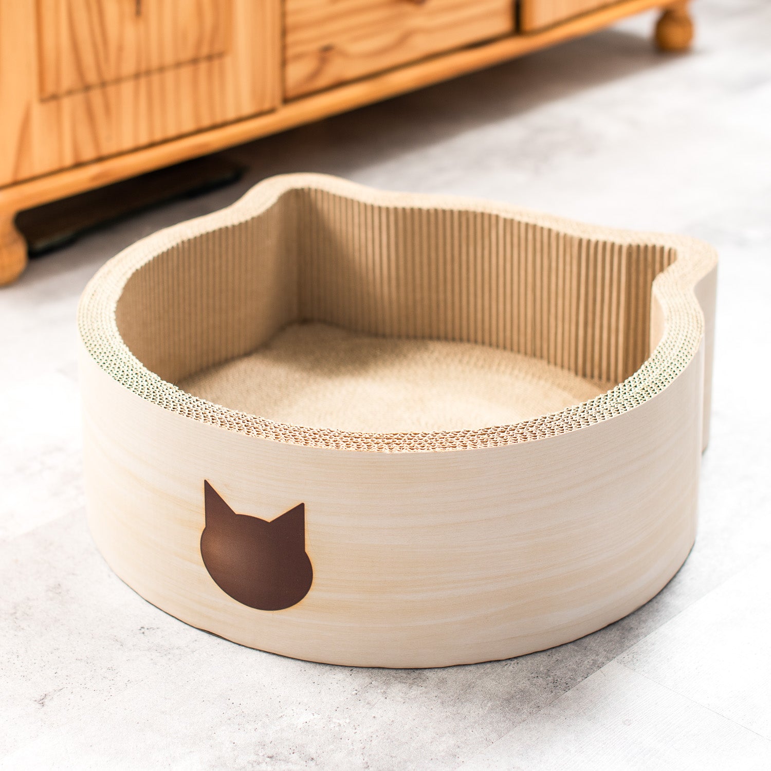 Necoichi – Cat-Headed Scratcher Bowl (Birch)