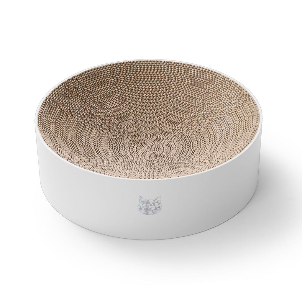 Necoichi – Cozy Cat Scratcher Bowl (Hologram White)